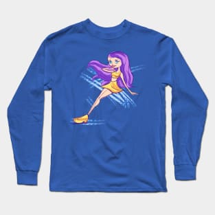 Purple haired girl Long Sleeve T-Shirt